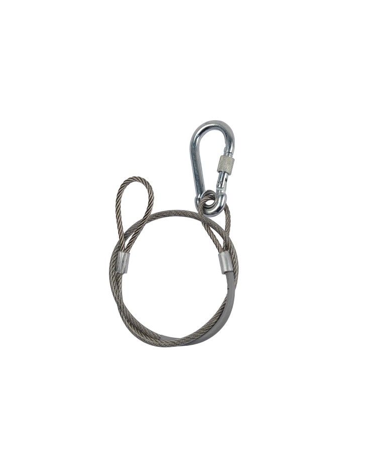 Veiligheidskabel Ø4mm L60cm 1 koppeling met vergrendeling MWL 90Kg - Zilver - SC90s