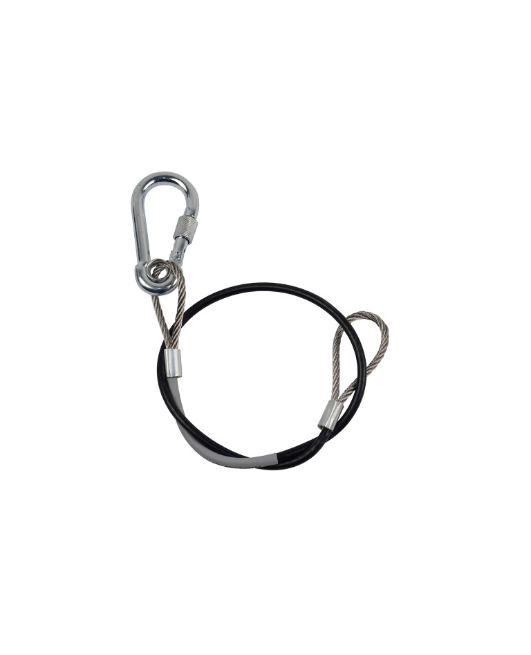 Veiligheidskabel Ø4mm L60cm 1 koppeling met vergrendeling MWL 90Kg - Zwart - SC90b