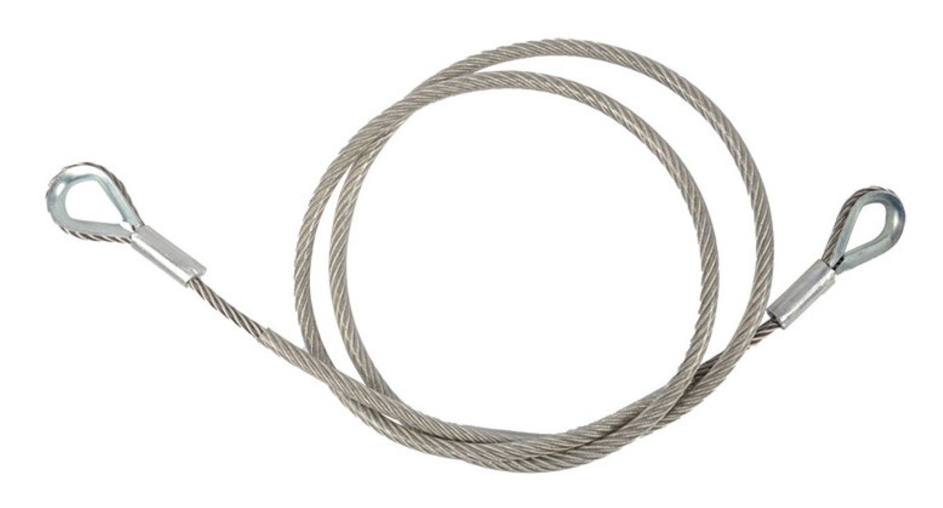 Veiligheidskabel Ø6mm L150cm 2 ringen MWL 400Kg - Zilver - SC400s