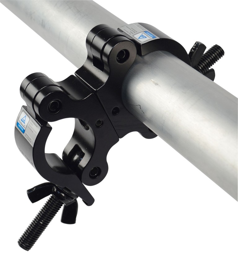 Dubbele montageklem voor 38~51mm buizen Max. 300kg - Zwart - SWIVEL CLAMP 302-V2 B