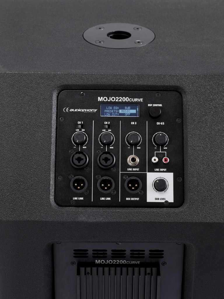 Krachtig (1600W) compact actief curve-array-systeem met mixer, Bluetooth® en DSP - MOJO2200curve