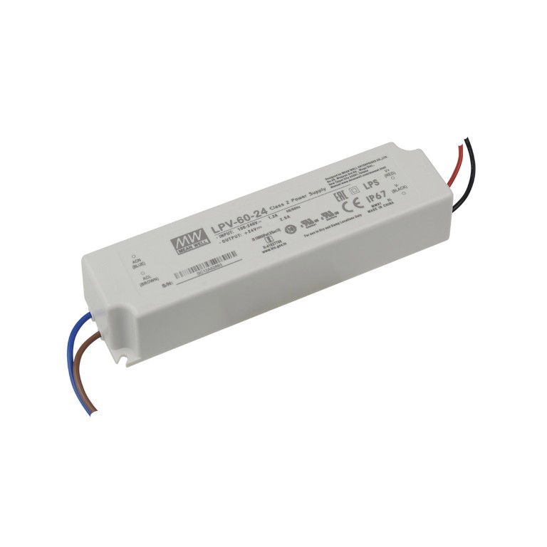 MEAN WELL Power supply 24V DC 60W max. - IP67 – 1 output - LPV-60-24