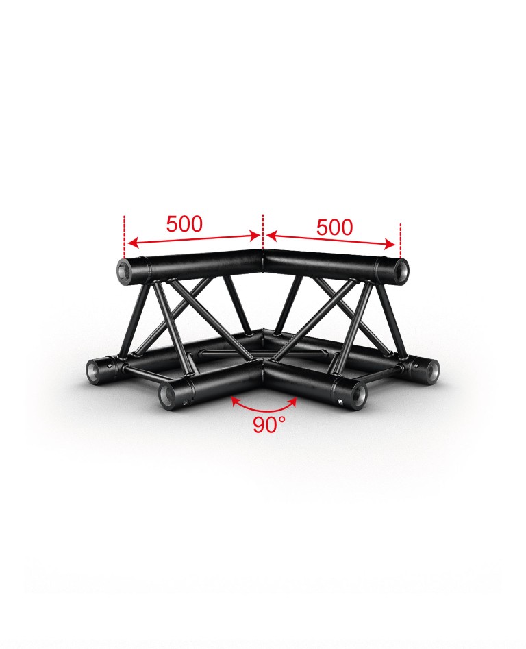 TRUSS TRIO 290 hoekverbinding - Zwart - 90° - 2 richtingen - Montagekit inbegrepen - AG29-021 blk