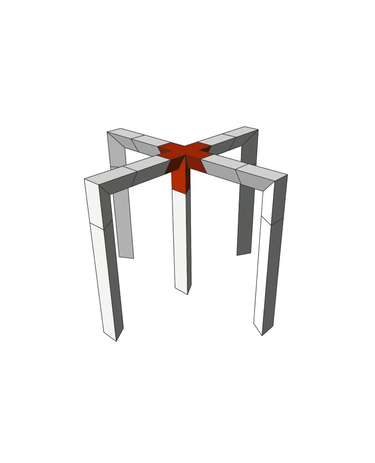 TRUSS TRIO 290 Kruis - Zwart - 4 richtingen + voet - Montagekits inbegrepen - AG29-053 blk