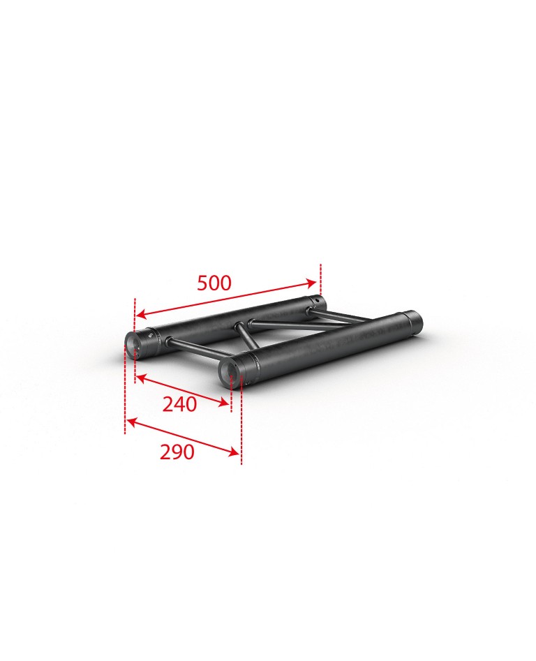 TRUSS DUO290 Aluminium ladderstructuur – Zwart - Lengte: 50cm - Montagekit inbegrepen - DUO29-050 blk