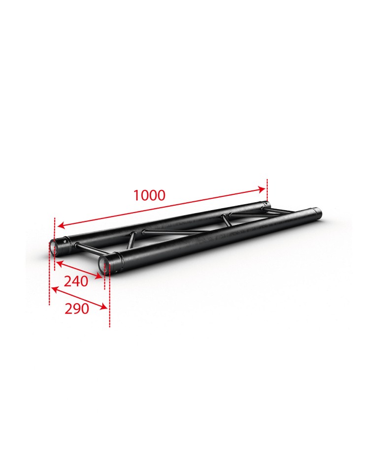TRUSS DUO290 Aluminium ladderstructuur – Zwart - Lengte: 100cm - Montagekit inbegrepen - DUO29-100 blk