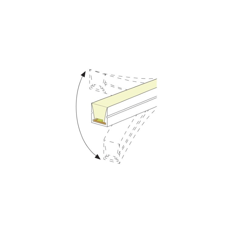 Horizontal 16x16mm Neon effect silicone tube for 10/12mm LED ribbon – 5m - TUBETAPE-Atop