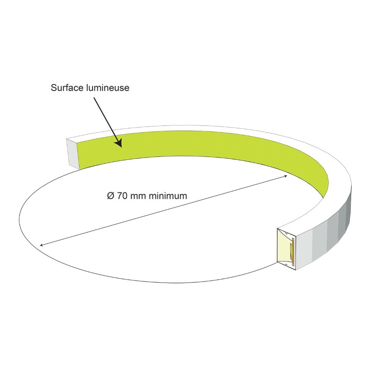 Horizontal 16x16mm Neon effect silicone tube for 10/12mm LED ribbon – 5m - TUBETAPE-Atop
