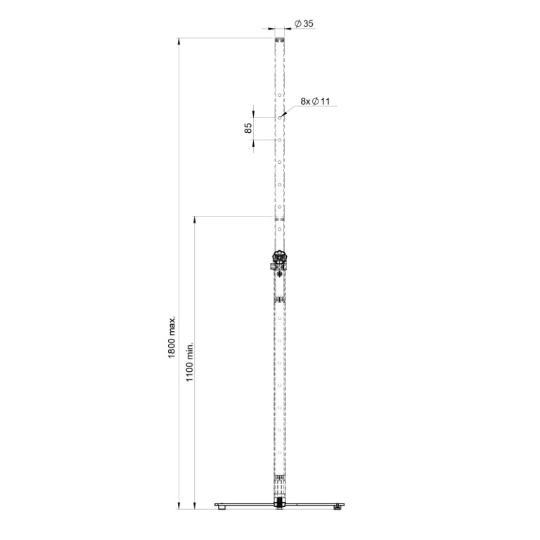 Luidsprekerstatief met zware vierkante voet - Zwart - Stick-SB