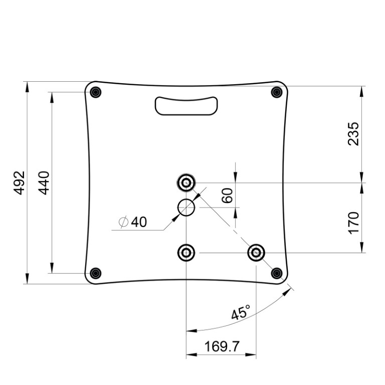 Luidsprekerstatief met zware vierkante voet - Zwart - Stick-SB