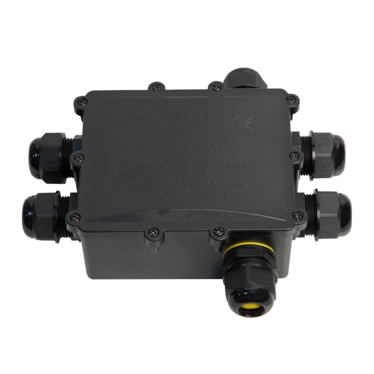 Waterdichte behuizing - IP68 - Groot - 6-wegs - voor kabel van 4 tot 14mm - IpBox-P6
