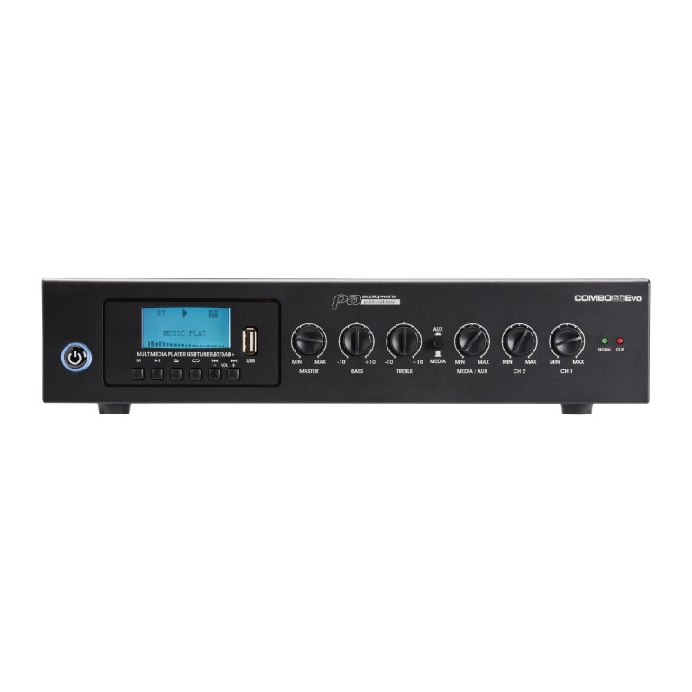 Versterker / Mixer 100V - 60W met geïntegreerde mediaspeler: USB, FM-tuner, Bluetooth en DAB+. - COMBO60Evo