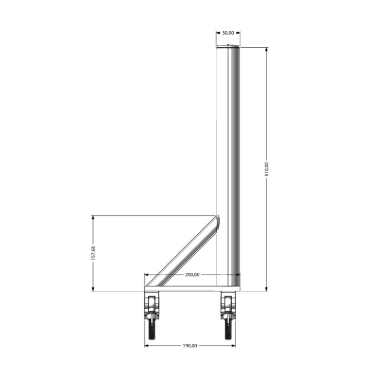 Verlengarm voor structuur 50cm - Max. gewicht 60kg - Zwart - SUP-ARM60B