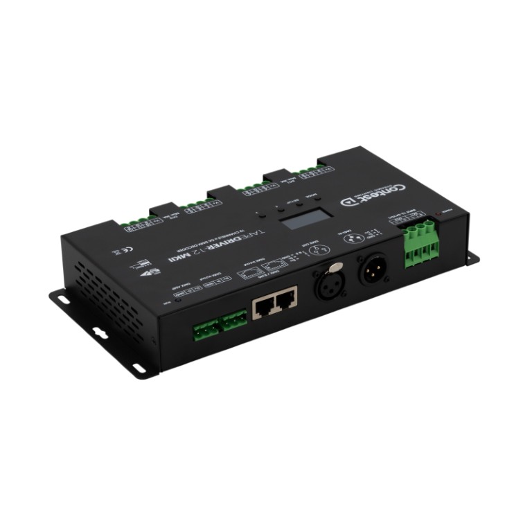 DMX driver 12 kanalen PWM out RGB 12x5A - TAPEDRIVER-12 MKII