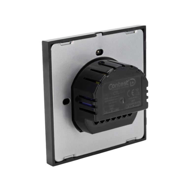 DMX muurcontroller 2,4 GHz met 4 RGB en RGBW zones - zwarte versie - PILOTctl-4x4 B