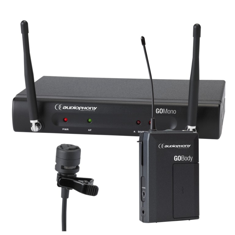 1 GOMono ontvanger + 1 GOBody bodypack zender + 1 GOLava Lavalier-microfoon - 600MHz - Pack GO-Lava-F6