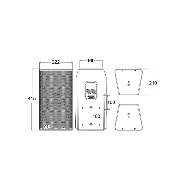 Passieve luidspreker voor vaste installatie - 1x6″ + 1x6″ coaxiaal - 240W RMS in 8 Ω - Afwerking hout, kleur wit - Sline206W