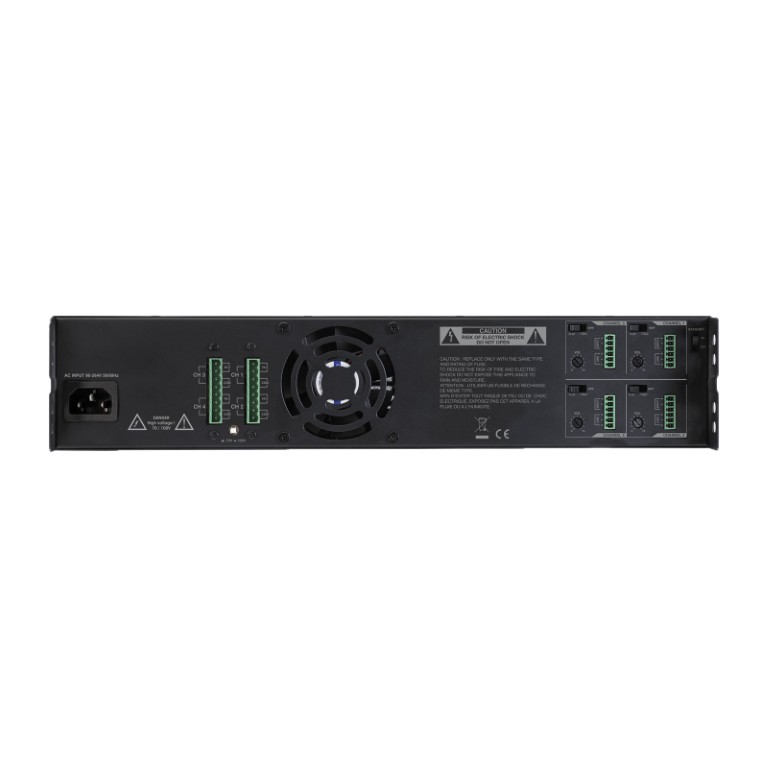 Compacte, lichtgewicht meerkanaalsversterker: 4x 300W in-line 70V / 100V - AMP4300