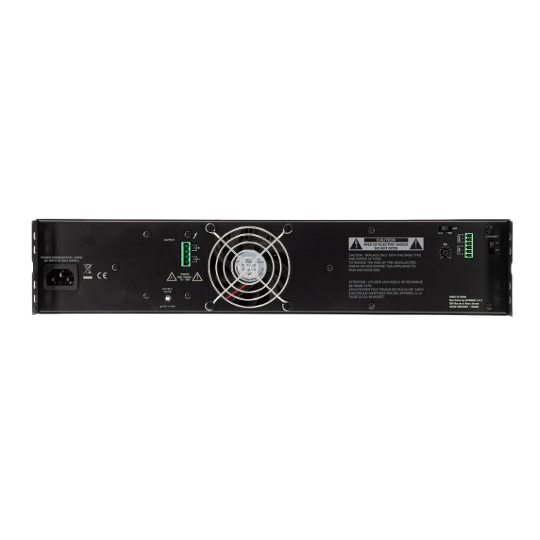 De AMP1100 is een 70/100V lijnversterker klasse D voor vaste installaties, 1100W - AMP1100