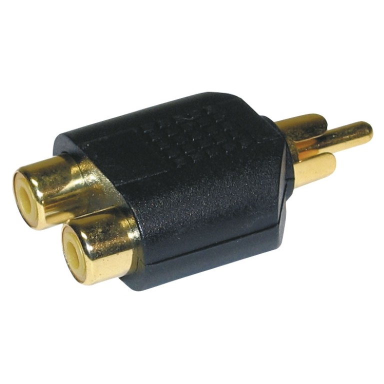 Adapter 2x vrouwelijke RCA / 1x mannelijke RCA - ADAPT600