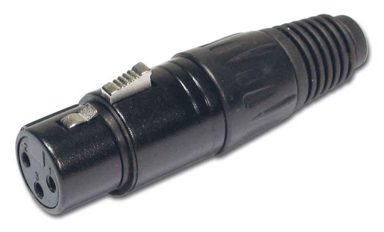 Vrouwelijke XLR connector - zwarte afwerking - FXF/NO