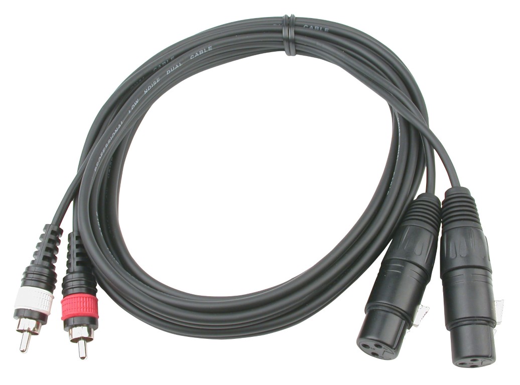 2x 4mm 2x Female XLR / 2x Male RCA line cable - 1.5m - CL-25/1.5