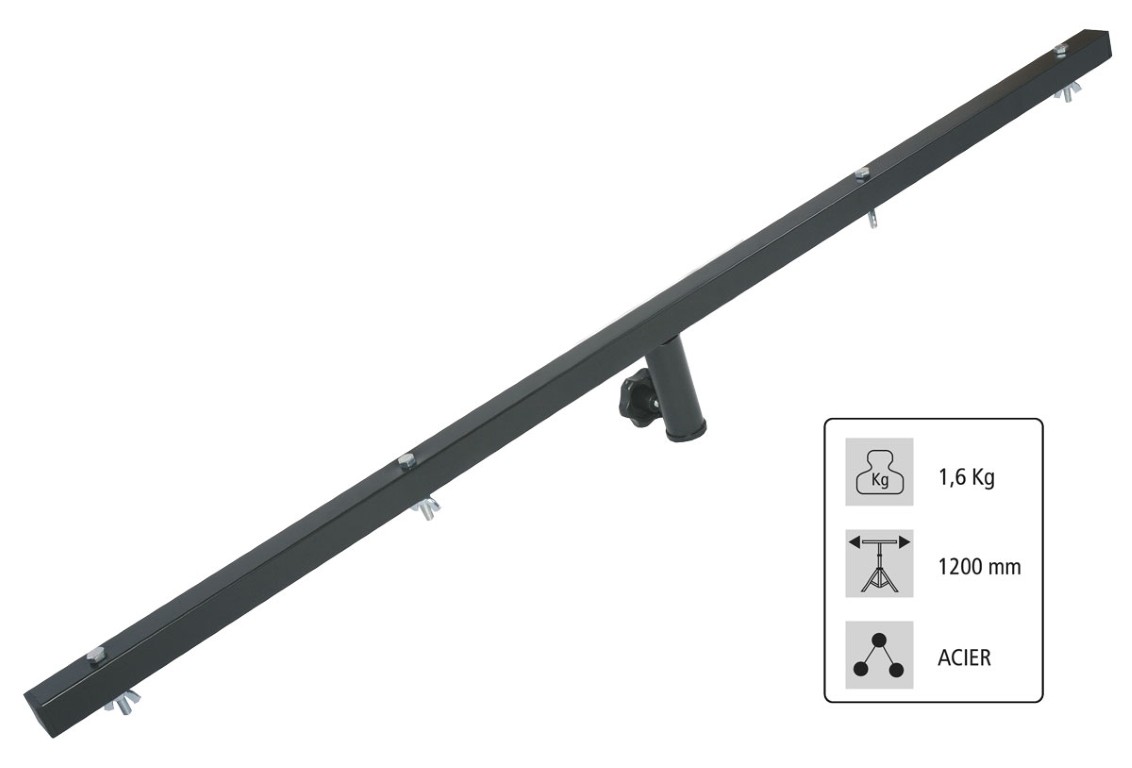 T-bar voor lichtstatief Ø 28mm - lengte 1,20m - BRE-120