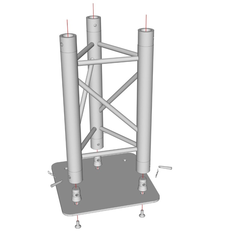 TRIO290 bodemplaat met connectoren - EM29-B3
