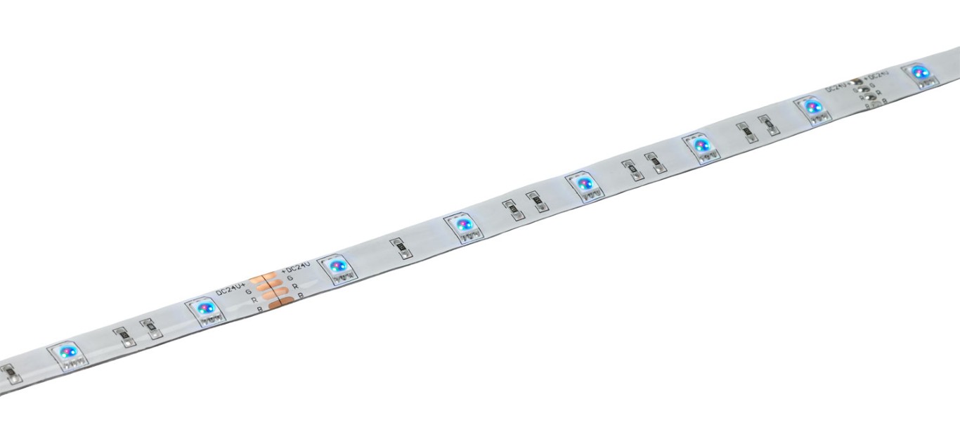 Ledstrip 30 LEDs/meter versie met een siliconen veiligheidskoepel - IP65 - RGB - rol van 5m - COLORTAPE3065