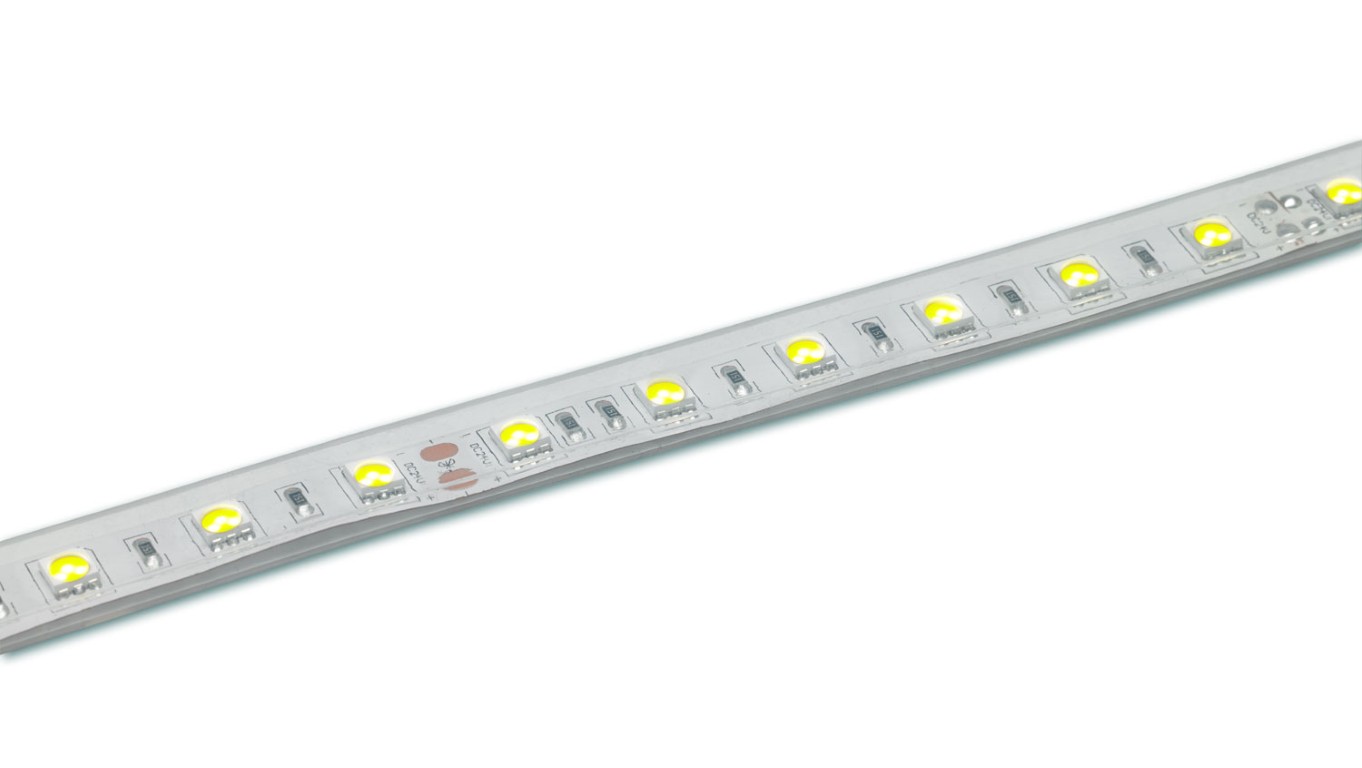 60 LEDs/m warm gedempt witte ledstrip met een siliconen beschermhuls - IP67 - 5m - PURETAPE6067-WARM
