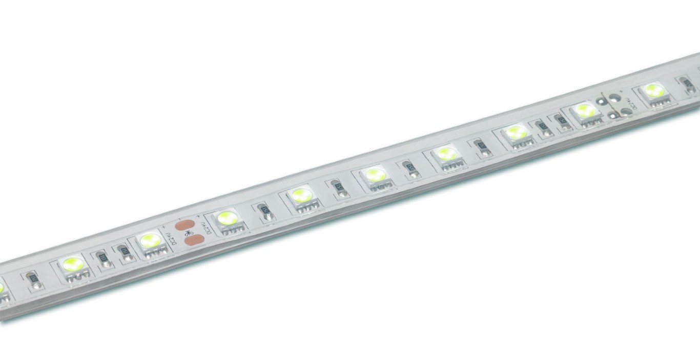 60 LEDs koel helder witte ledstrip met een siliconen beschermhuls – IP67 - PURETAPE6067-COLD