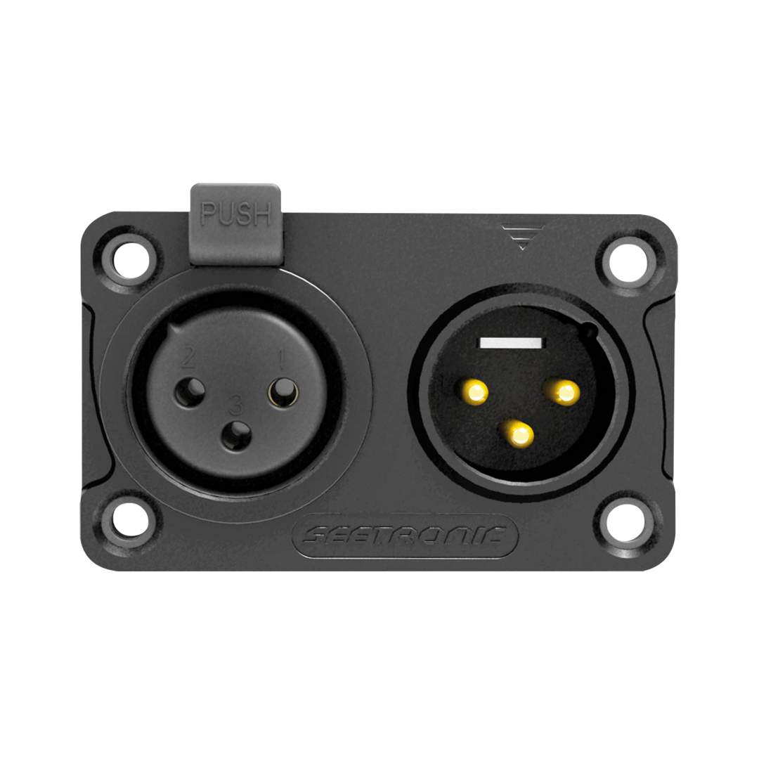 XLR 3P In/Output Combination Chassis IP65 - Vergulde contacten