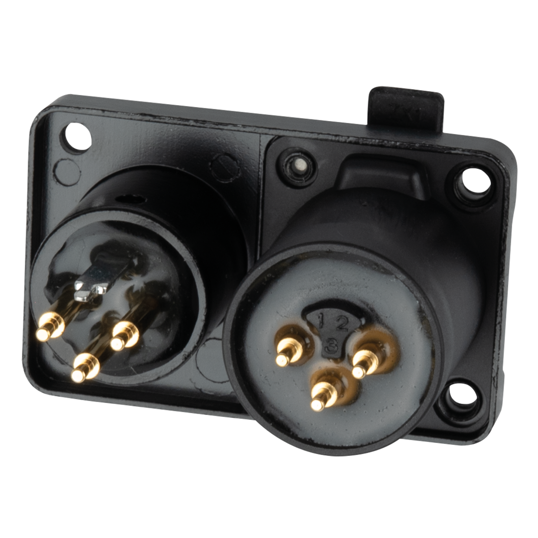 XLR 3P In/Output Combination Chassis IP65 - Vergulde contacten