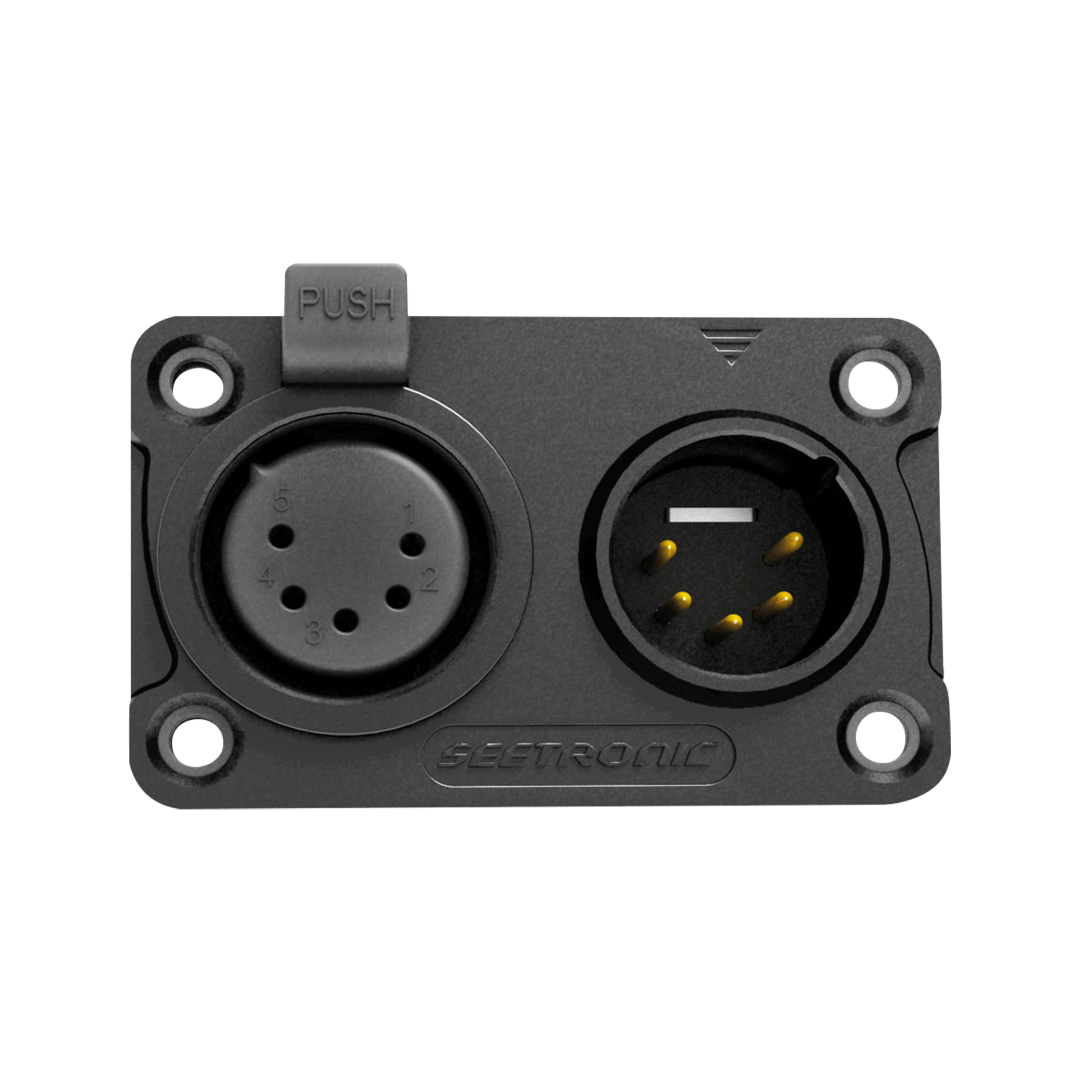 XLR 5P In/Output Combination Chassis IP65 - Vergulde contacten