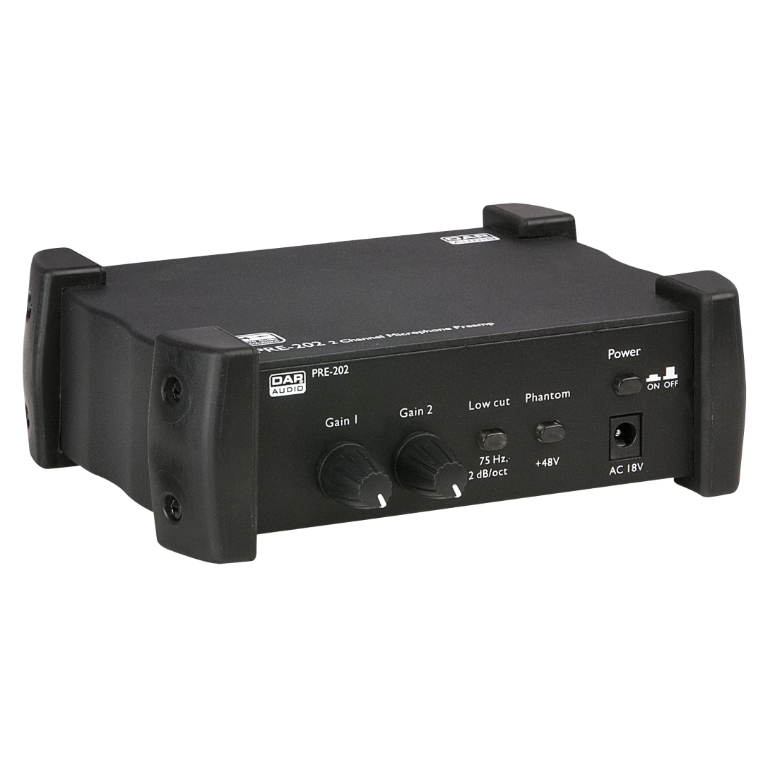 PRE-202 2-kanaals Jack/XLR microfoon voorversterker