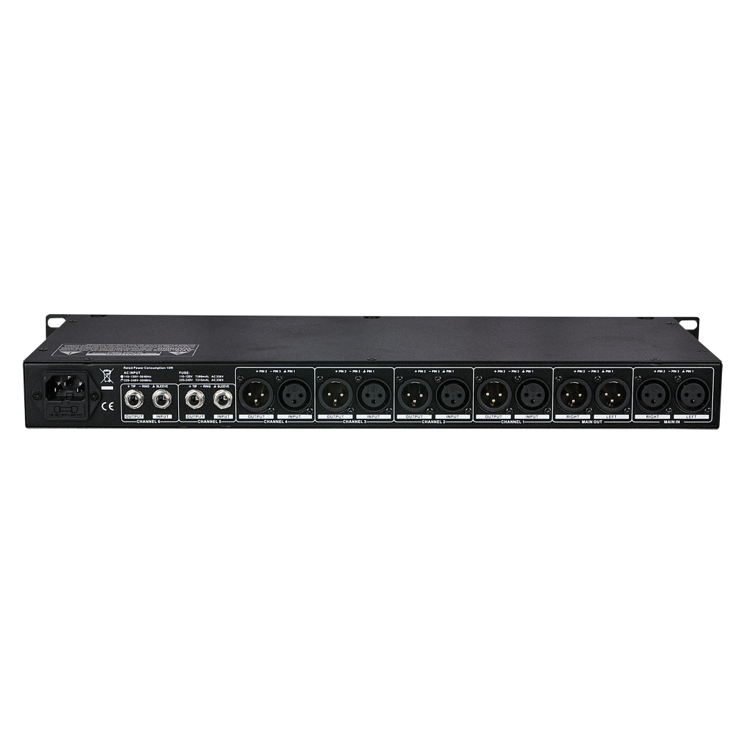 AS-8 8-kanaals XLR/Jack 3-pin audio splitter/mixer