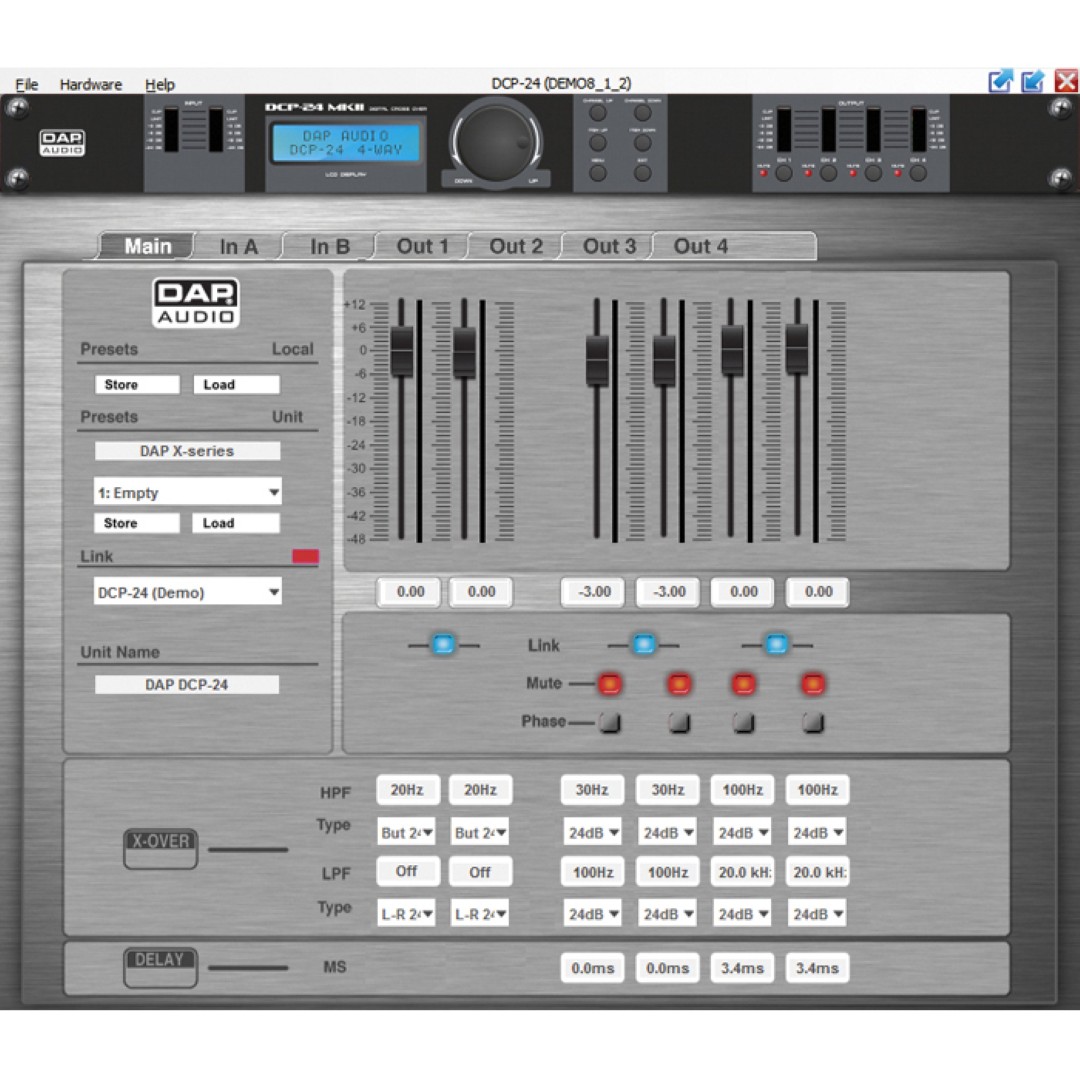 DCP-24 MKII 4-kanaals digitale crossover