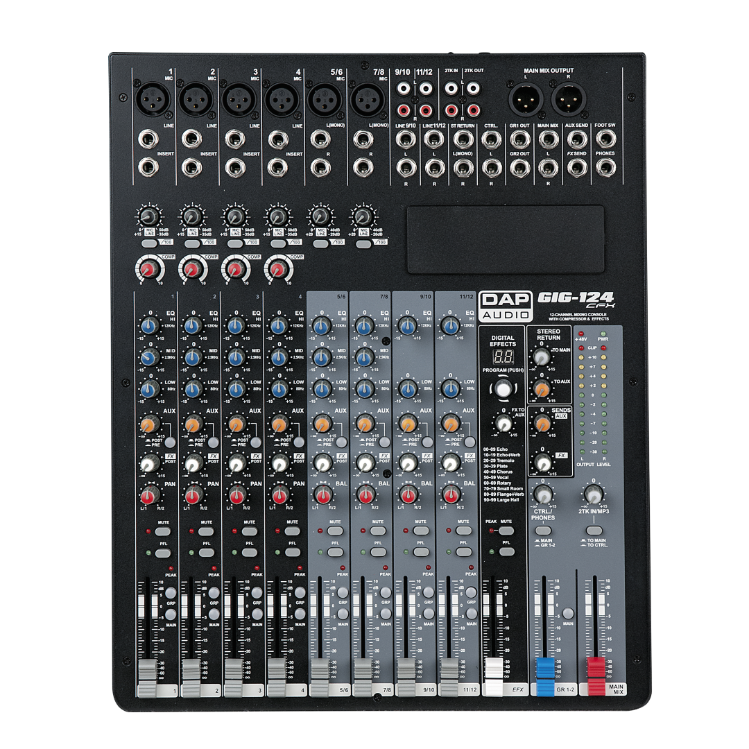 GIG-124CFX 12-kanaals analoog mengpaneel