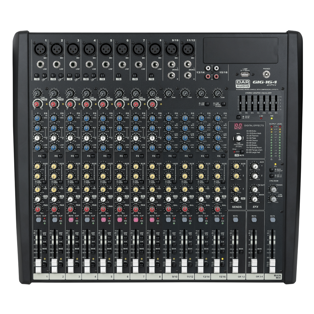 GIG-164CFX 16-kanaals mengpaneel (8 mono, 4 stereo)