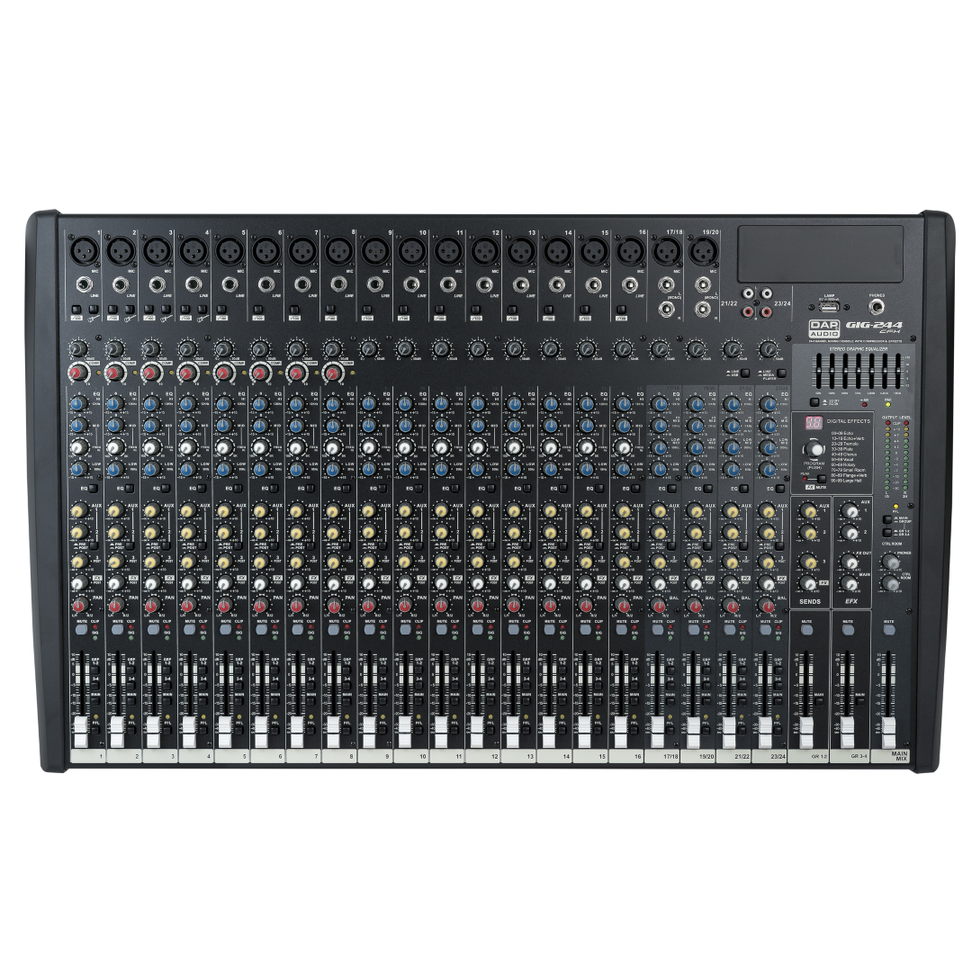GIG-244CFX 24-kanaals analoog mengpeneel (16 mono , 4x stereo)