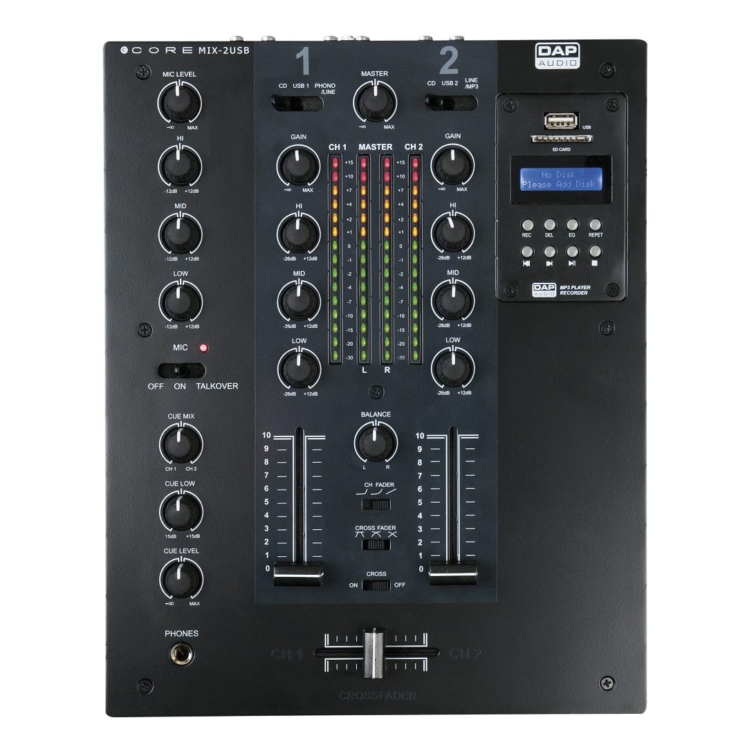 CORE MIX-2 USB 2-kanaals DJ-mixer met USB-interface