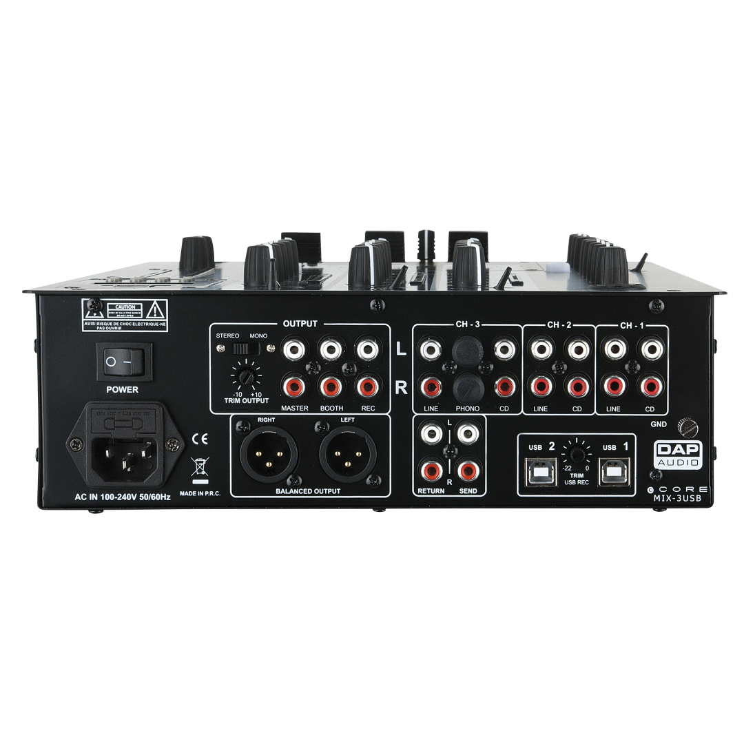 CORE MIX-3 USB 3-kanaals DJ-mixer met USB-interface