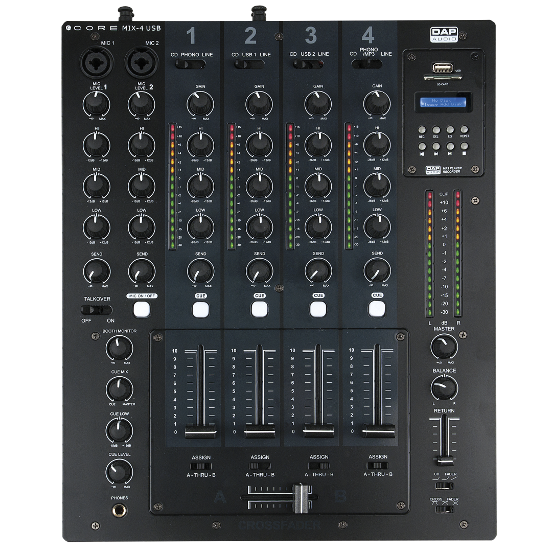 CORE MIX-4 USB 4-kanaals DJ-mixer met USB-interface
