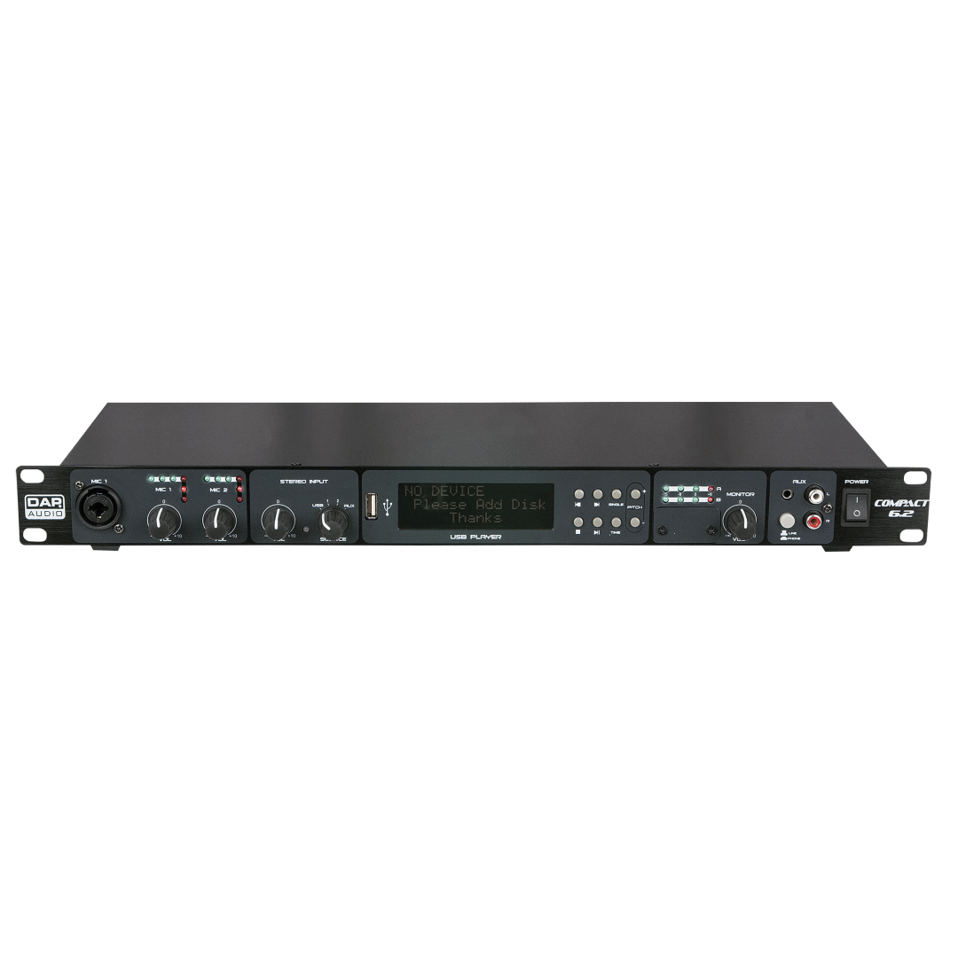 Compact 6.2 6-kanaals 1U installatiemixer/media player