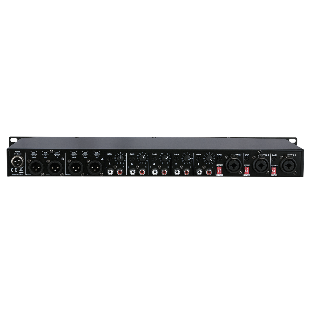 Compact 9.2 9-kanaals 1U installatiemixer - 2 zones