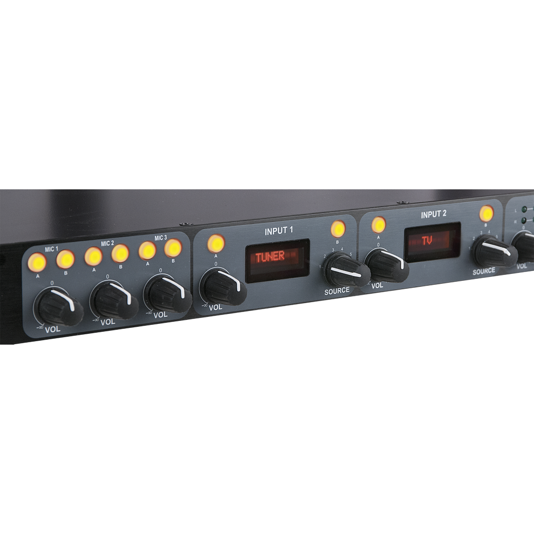 Compact 9.2 9-kanaals 1U installatiemixer - 2 zones