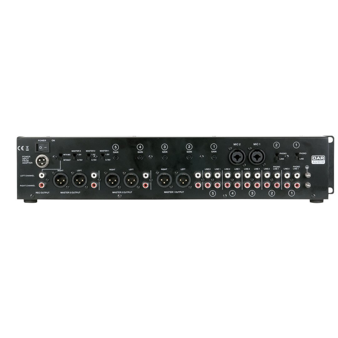 IMIX-7.3 7-kanaals 2U installatiemixer - 3 zones