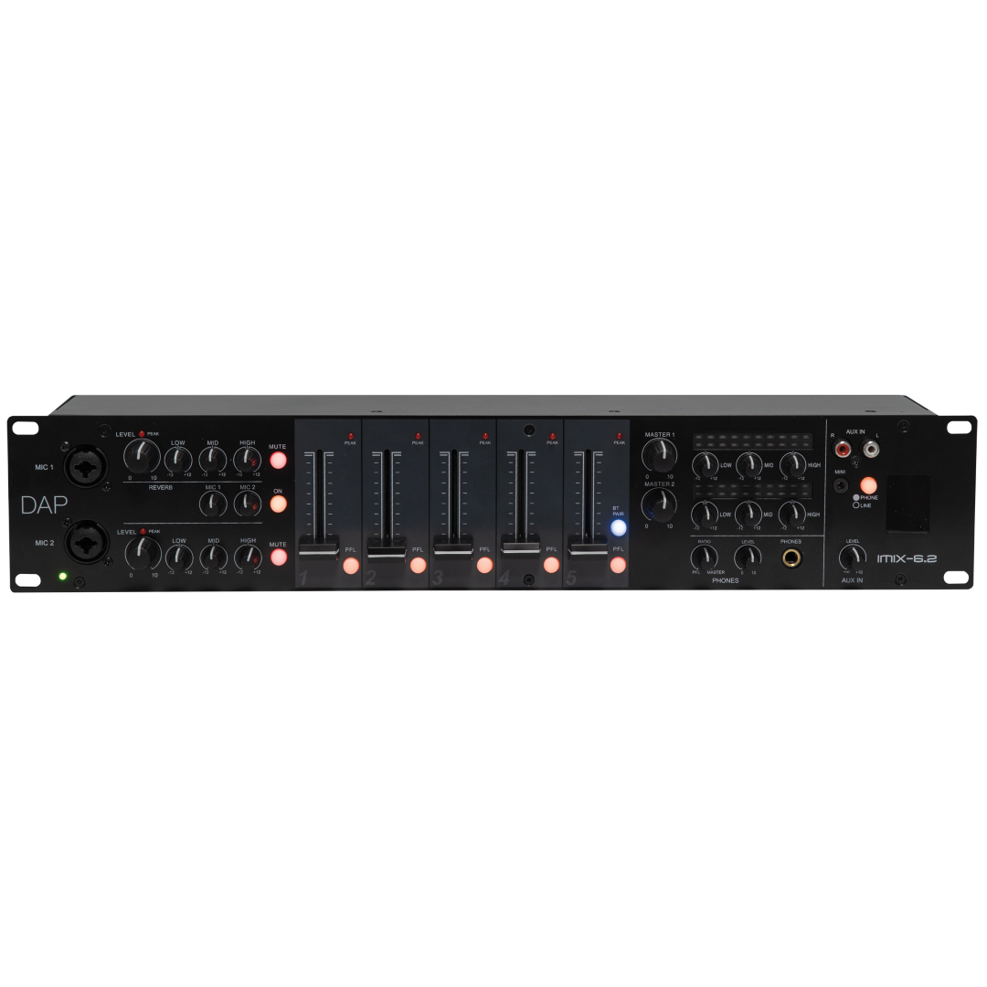 IMIX-6.2 7-kanaals 2U installatiemixer BT