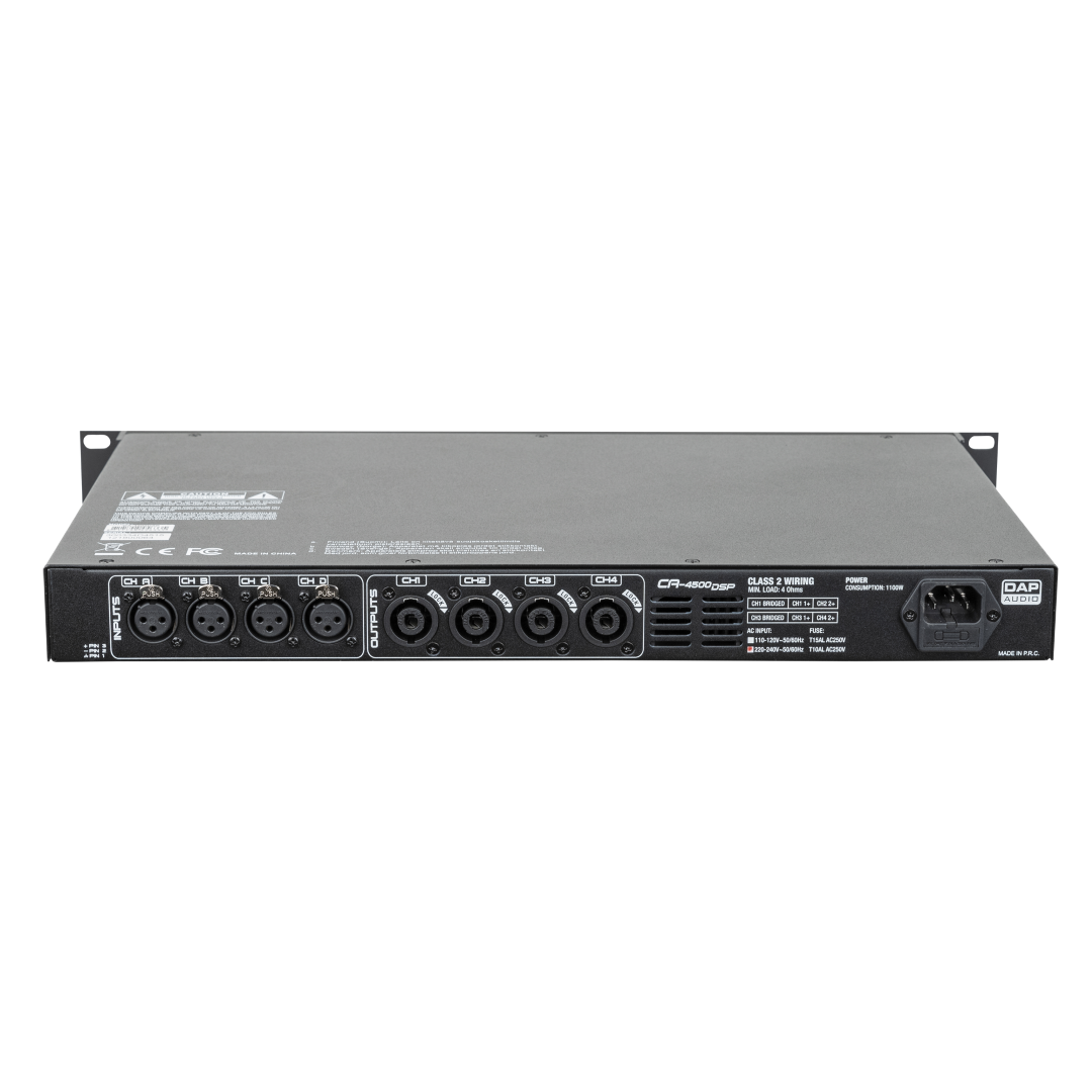 CA-4500 DSP Compacte 4-kanaals versterker (4x 500 W) - met DSP