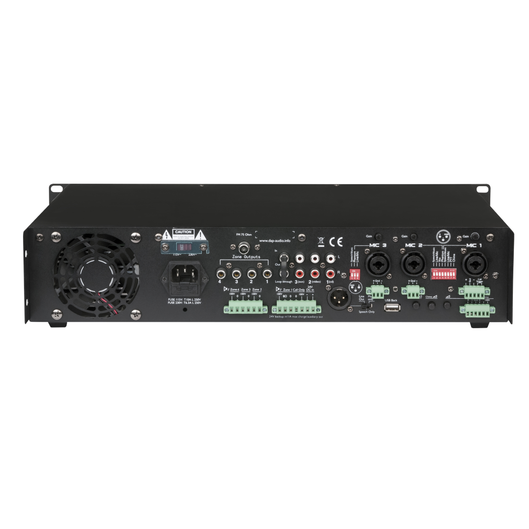 ZA-9250TU 250 W 100 V 4-Zone Mengversterker